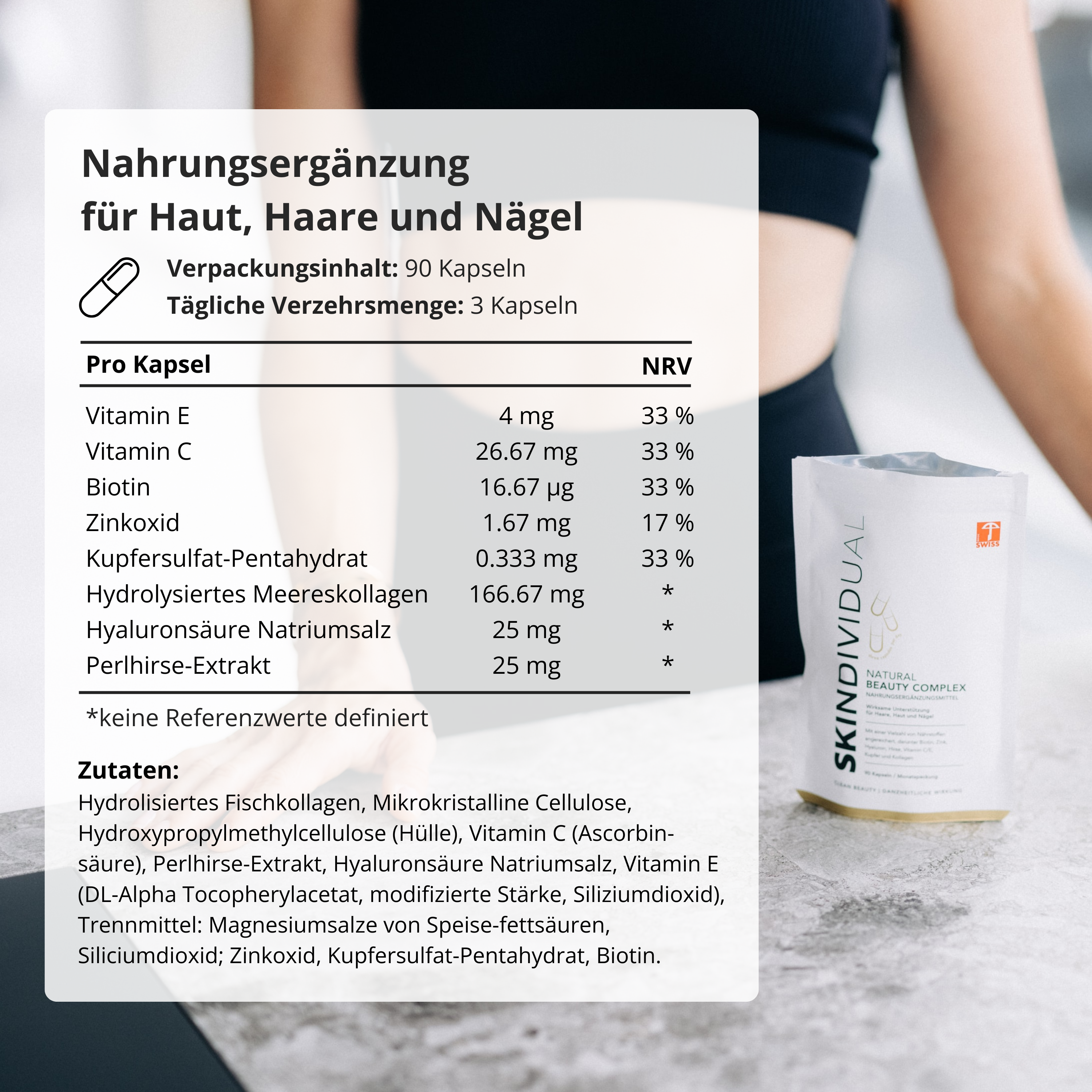 Iho, hiukset, kynnet monimutkainen